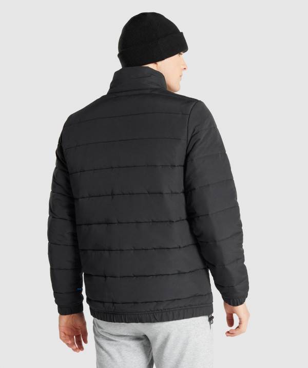 Panske Bundy Gymshark Crest Puffer Čierne | MX9416208